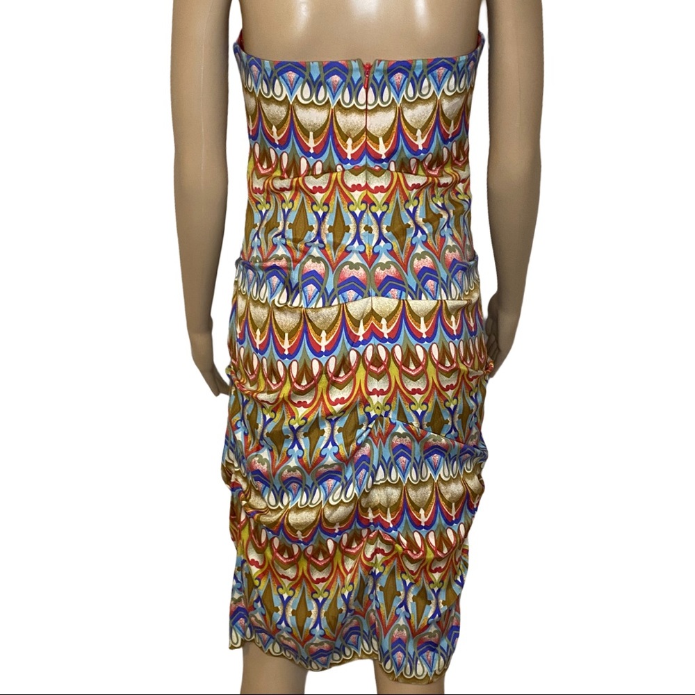 Nicole Miller multicolored silk/spandex dress sz 4 - Picture 6 of 9